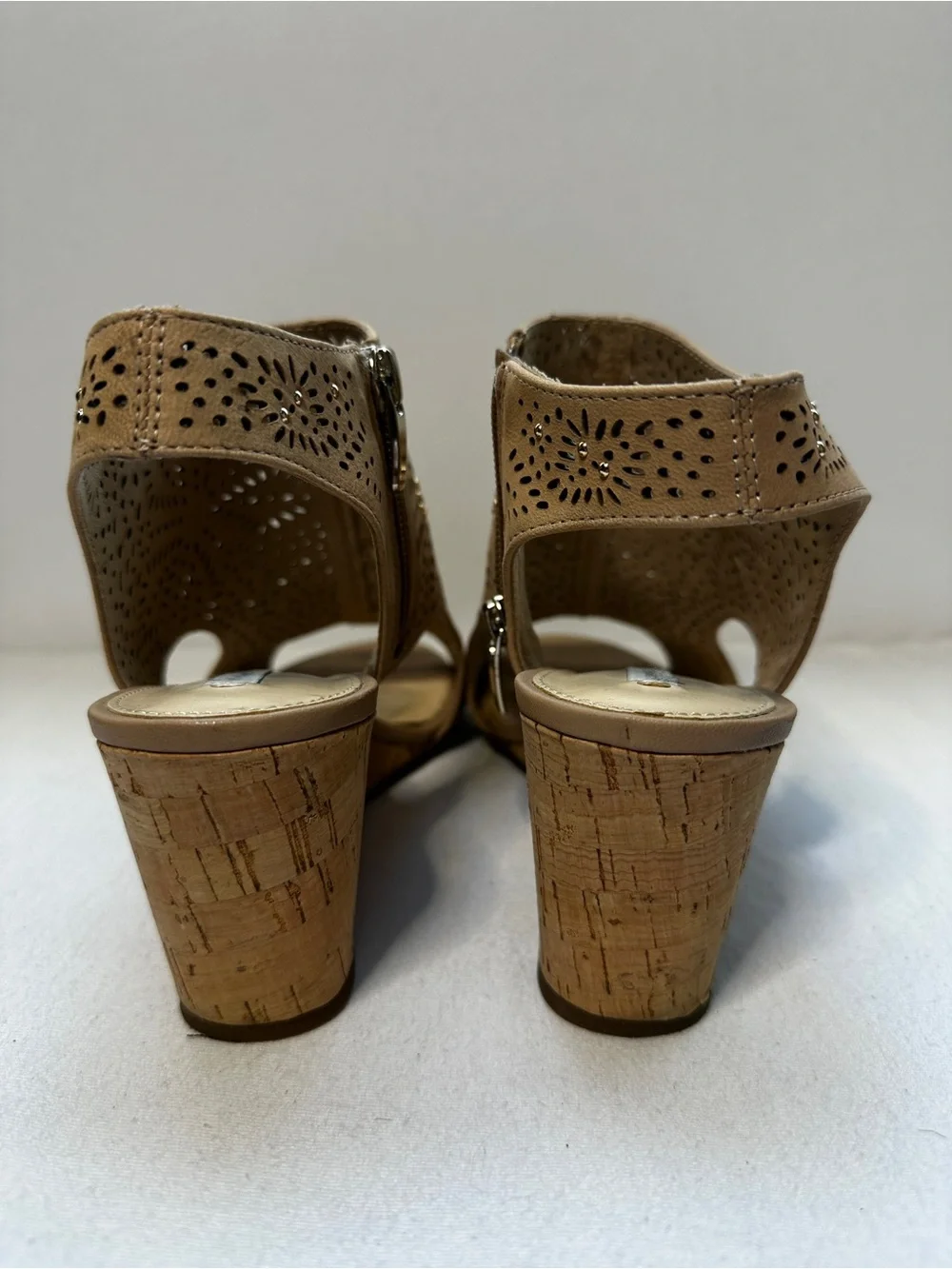 Alex Marie- Maiya- Pink Marble Cork Wedge Sandals- 8.5